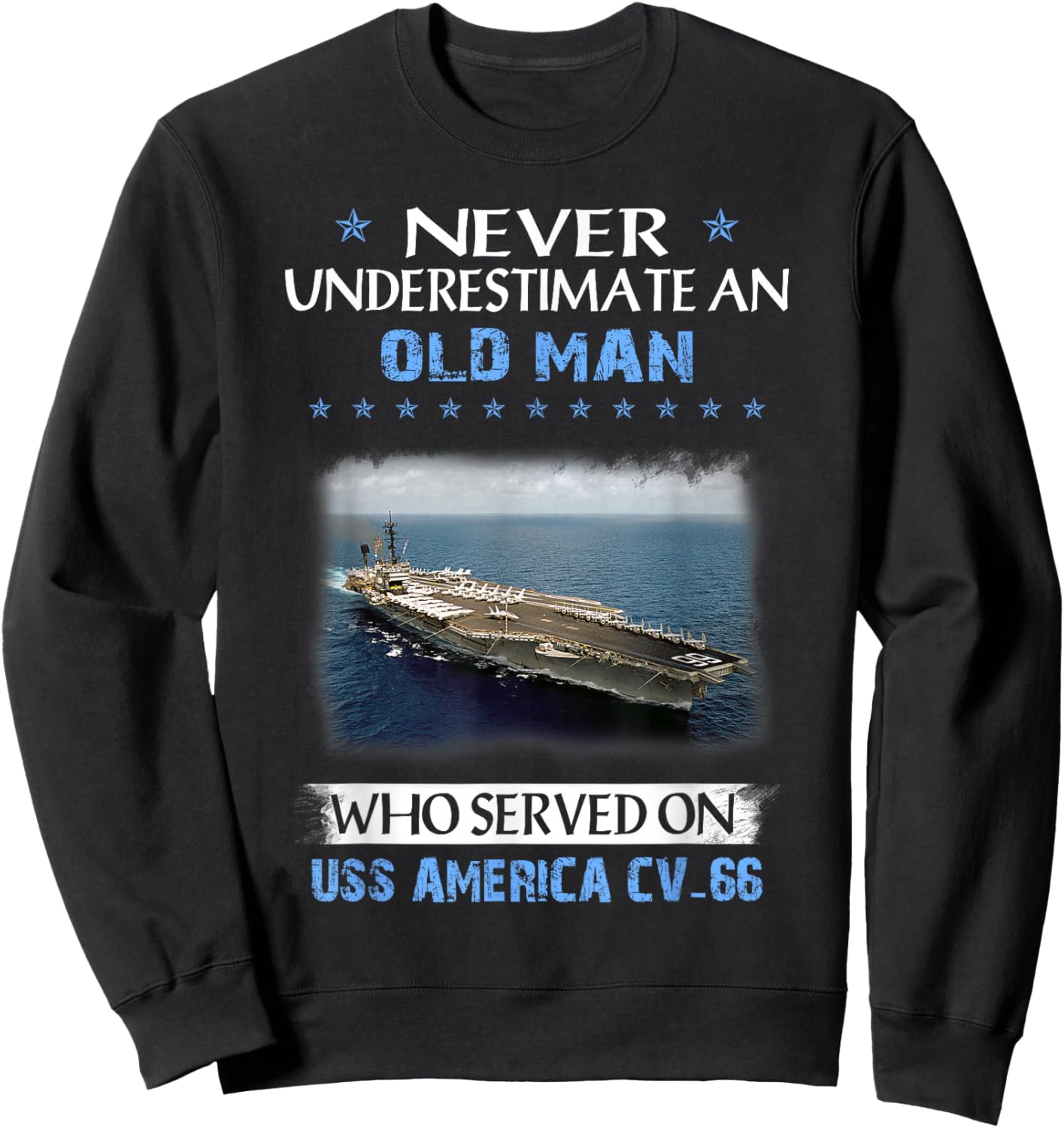 USS America CV-66 Veterans Day Christmas Sweatshirt - Sweatshirt | Black