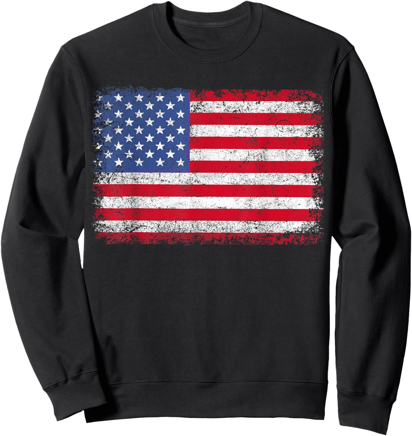Patriotic USA Flag 4th of July Women Kids Boys Girls Sweatshirt - Sweatshirt | Black