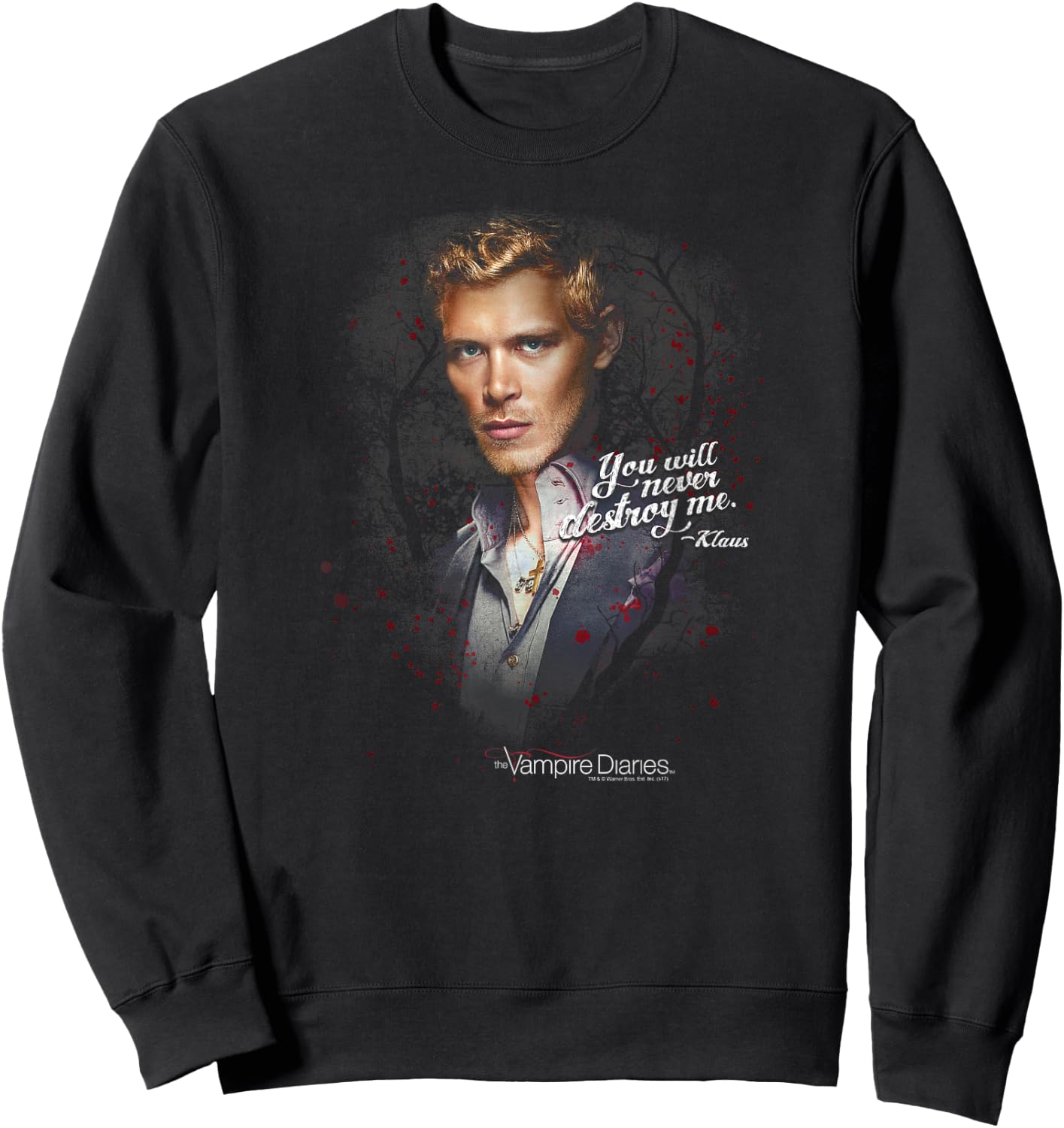 Vampire Diaries Klaus Never Destroy Small Sweatshirt - Sweatshirt | Black