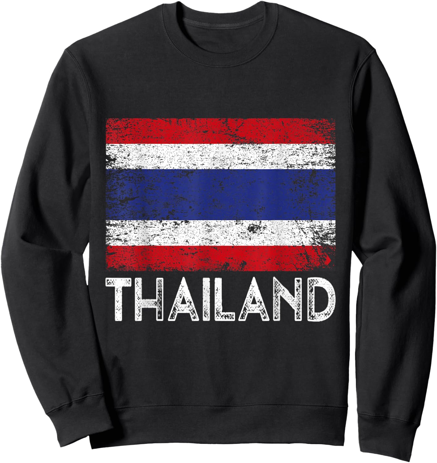 Distressed Patriotic Thailand Flag Men Women Kid Sweatshirt - Sweatshirt | Black
