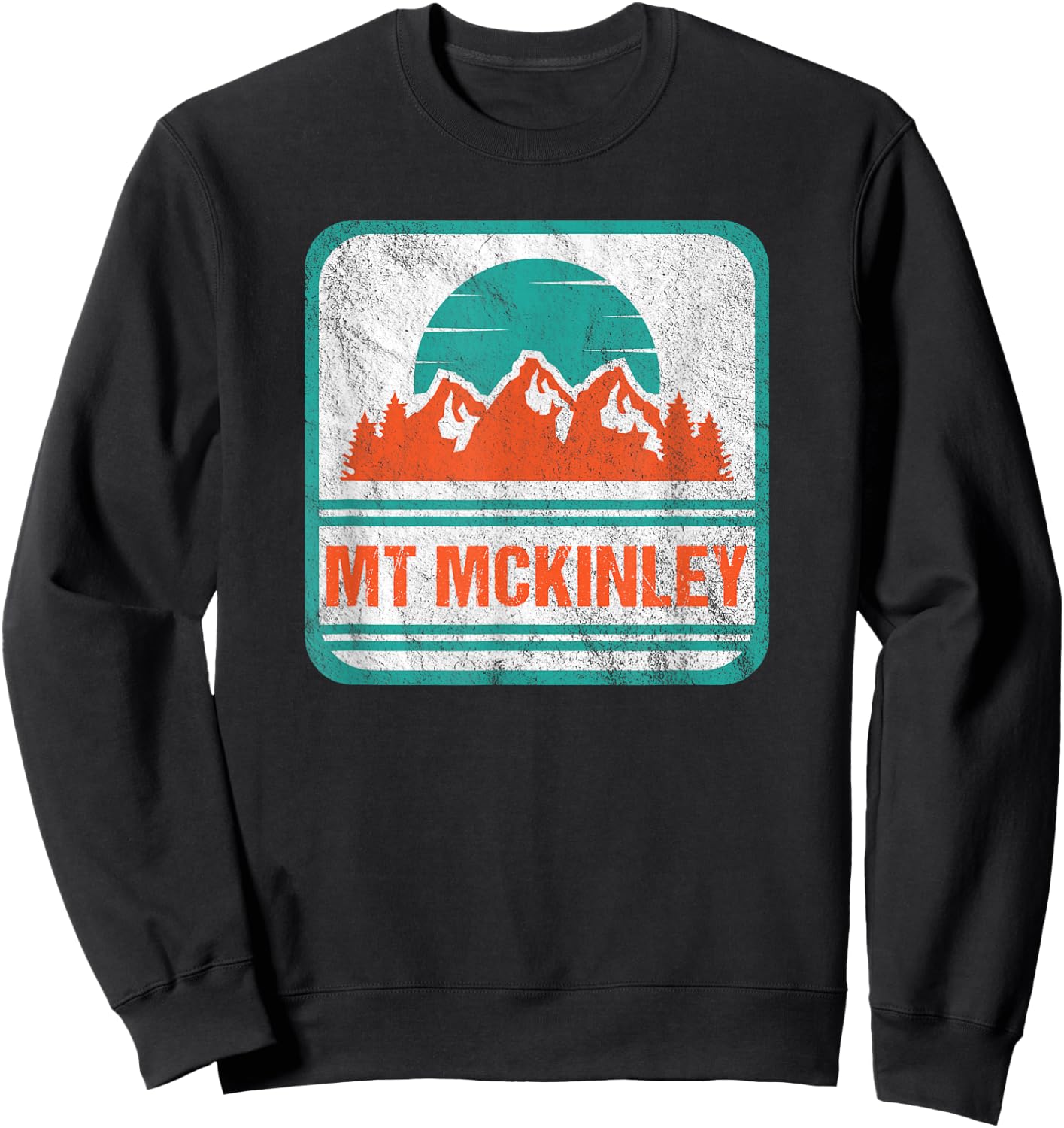 Retro Vintage Mount McKinley USA Mountains Sweatshirt - Sweatshirt | Black