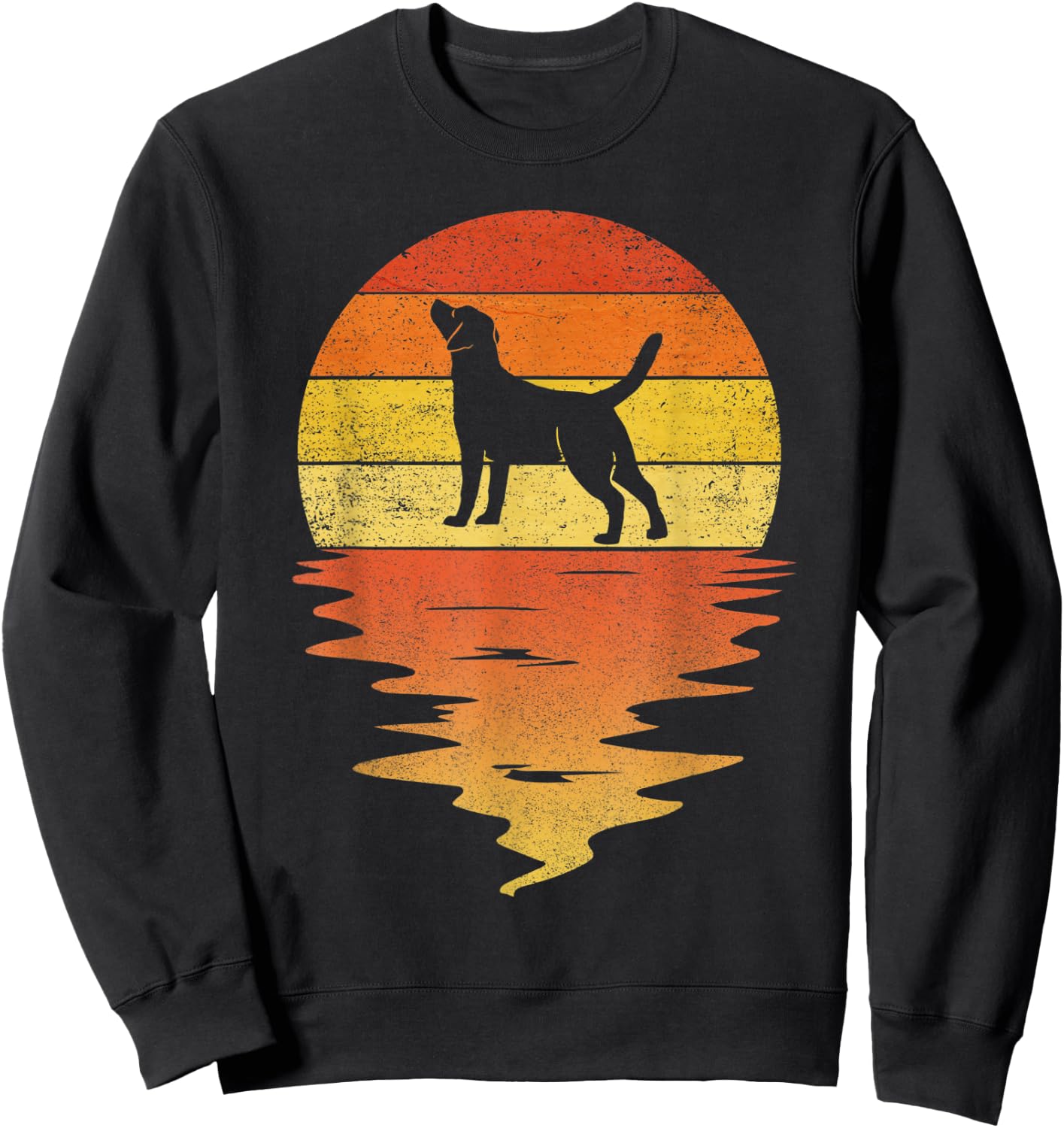Labrador Retriever Vintage Retro Sunset Labrador Retriever Sweatshirt - Sweatshirt | Black