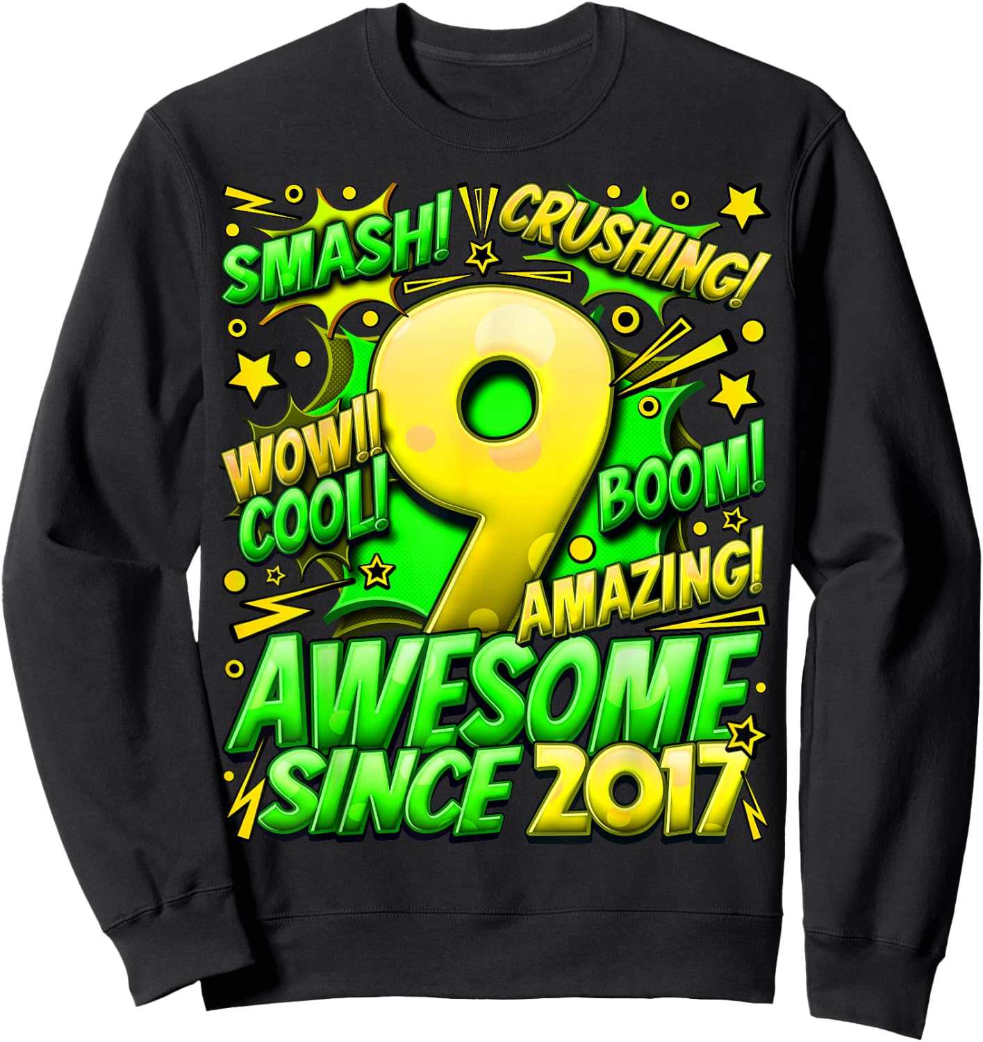 9 Year Old Gifts for Boys 9th Birthday Boy 9 Year Old Boy Sweatshirt - Sweatshirt | Black