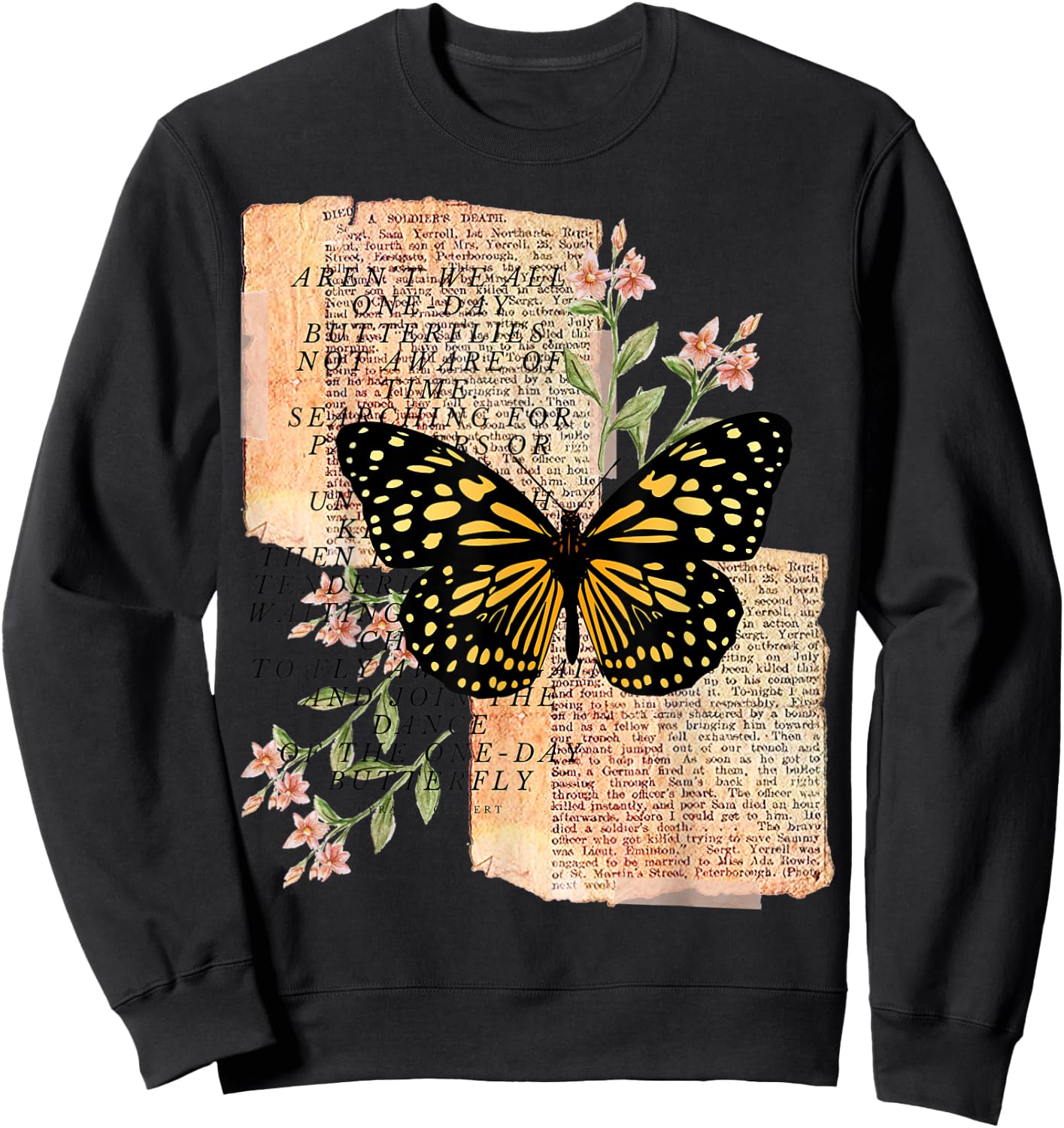 One Day Butterflies Sweatshirt - Sweatshirt | Black