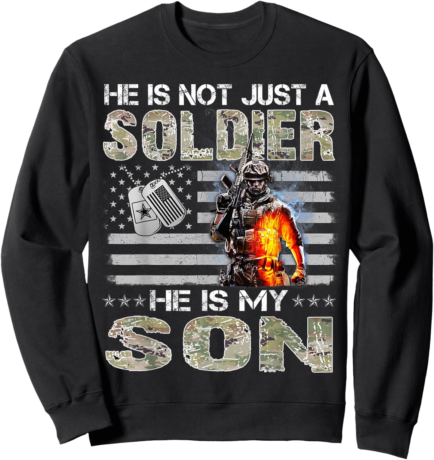 Proud Military Mom Proud Military Dad Sweatshirt - Sweatshirt | Black