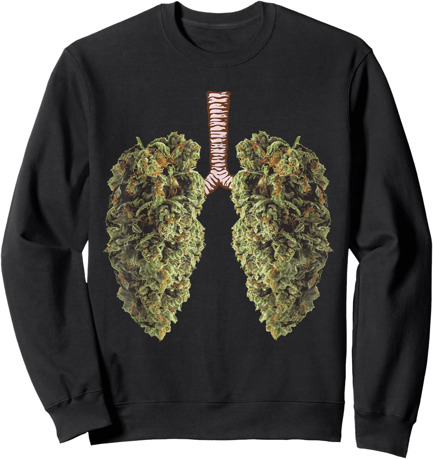 Funny Weed Lung Marijuana Bud - THC Lung Sweatshirt - Sweatshirt | Black