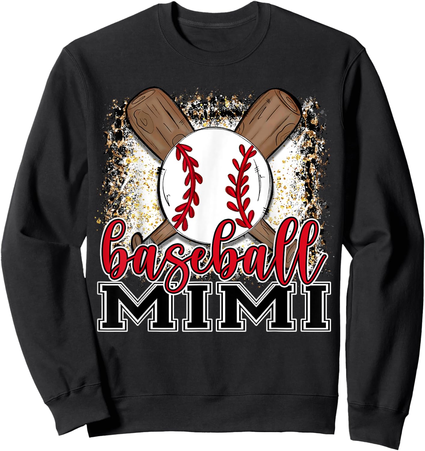Baseball Mimi Leopard Baseball Lovers Family Matching Sweatshirt - Sweatshirt | Black