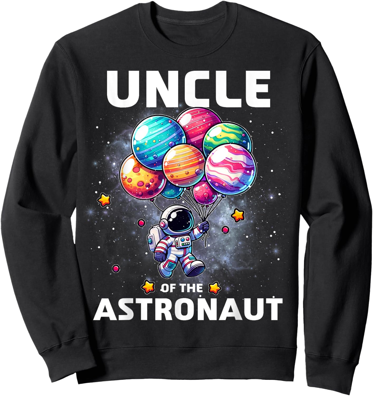 Uncle of the Astronaut Space Theme First Birthday Party Sweatshirt - Sweatshirt | Black