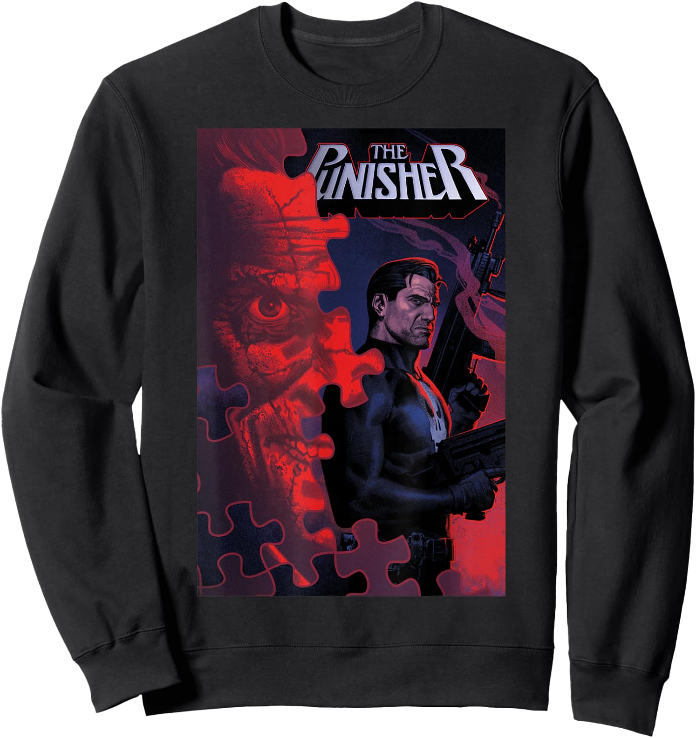 Marvel The Punisher Jigsaw In Bagalia Comic Book Cover Sweatshirt - Sweatshirt | Black