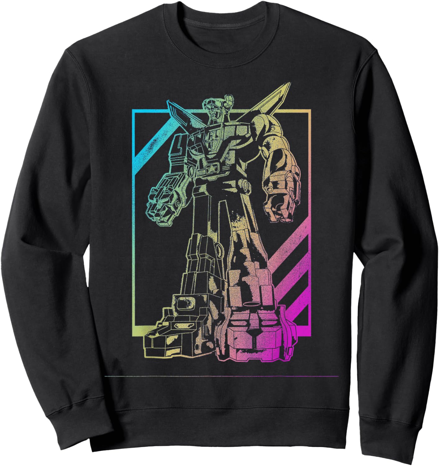Voltron Defender of the Universe Neon Outline Portrait Sweatshirt - Sweatshirt | Black