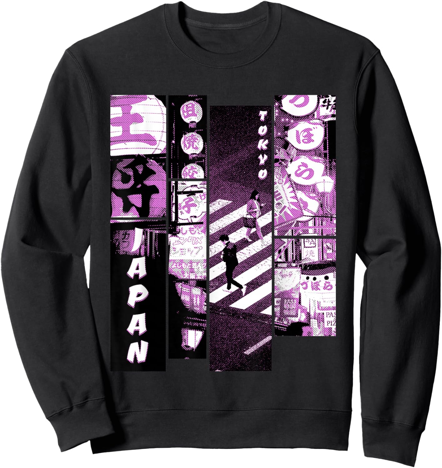 Aesthetic Style Vaporwave Japan 80s 90s Tokyo Osaka street Sweatshirt - Sweatshirt | Black