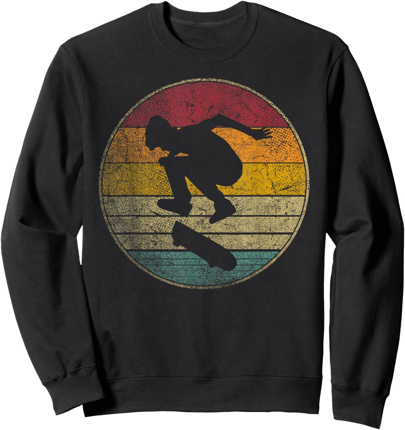 Skateboard Shirt Skate Vintage Retro 70s 80s 90s Gift Love Sweatshirt - Sweatshirt | Black