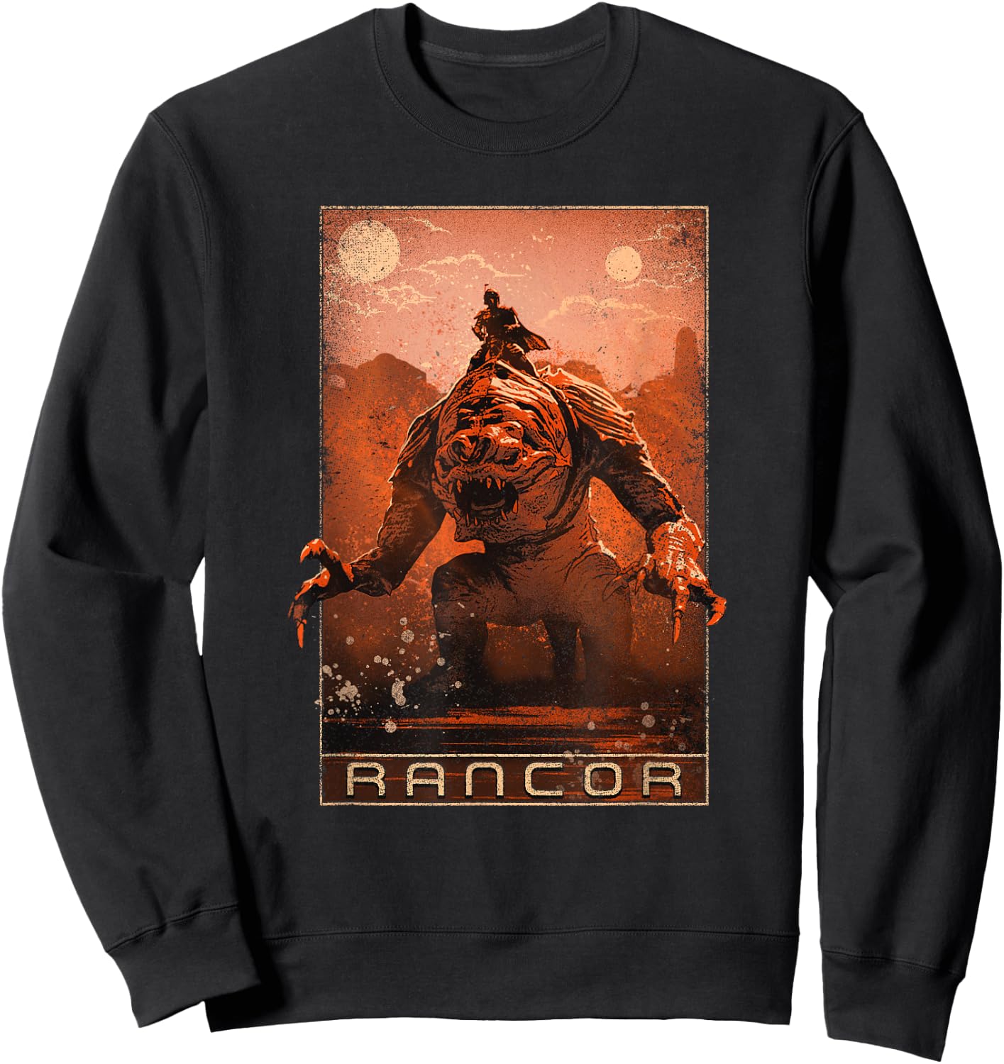 Star Wars The Book Of Boba Fett Riding The Rancor Poster Sweatshirt - Sweatshirt | Black