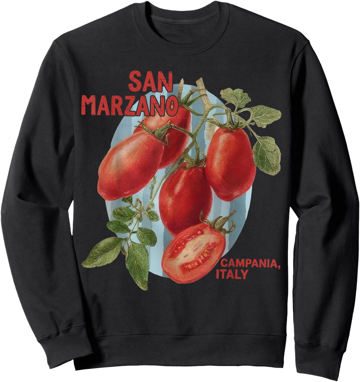 Vintage San Marzano Tomatoes Italian Girl Summer Sweatshirt - Sweatshirt | Black
