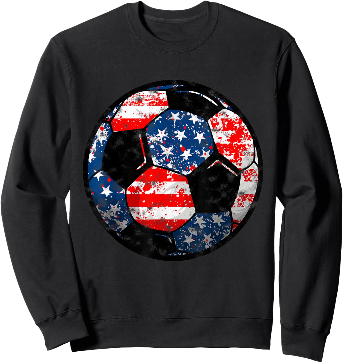 4th Of July USA Flag Soccer Patriotic Soccer Player Sweatshirt - Sweatshirt | Black