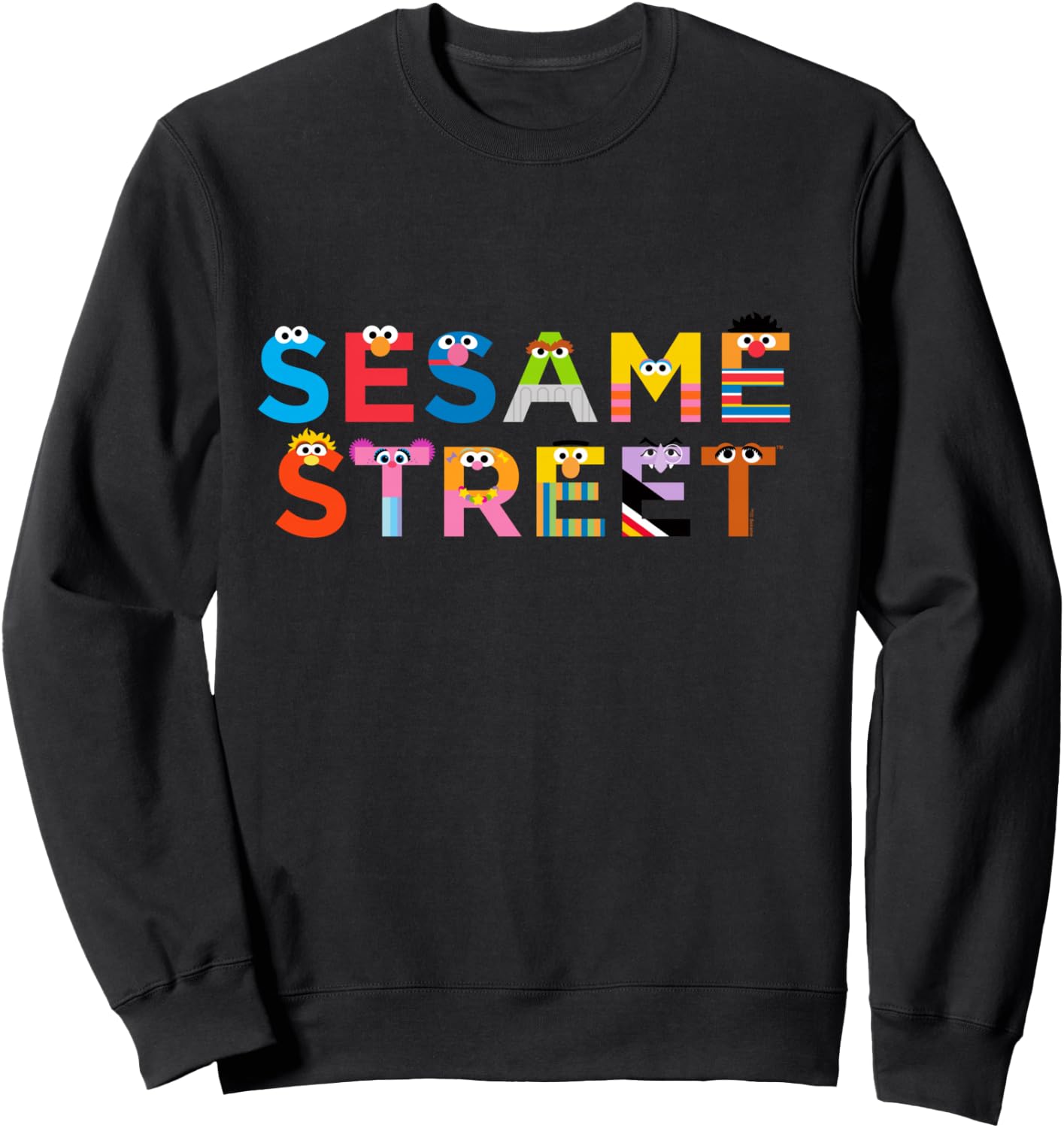 Sesame Street with Monster Letters Sweatshirt - Sweatshirt | Black