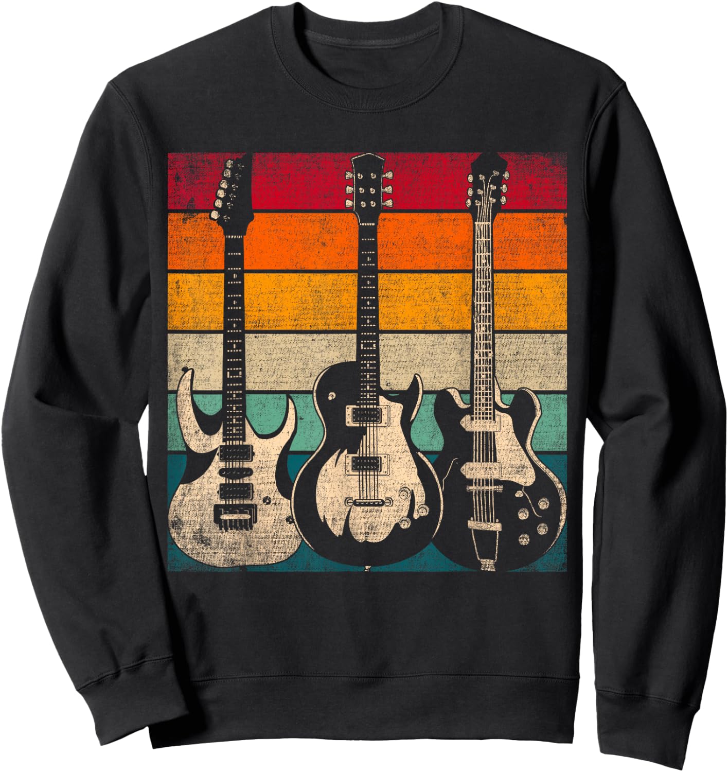 Retro Guitar Sweatshirt - Sweatshirt | Black
