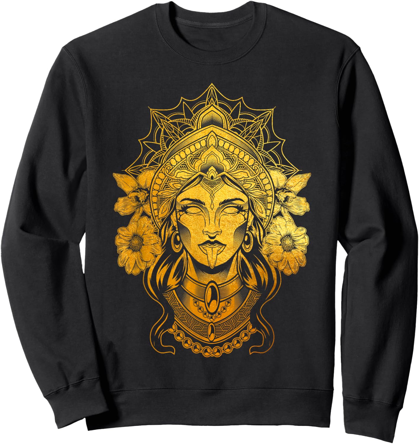 Kali Goddess of Death Ancient Indian Hindu Yoga Meditation Sweatshirt - Sweatshirt | Black
