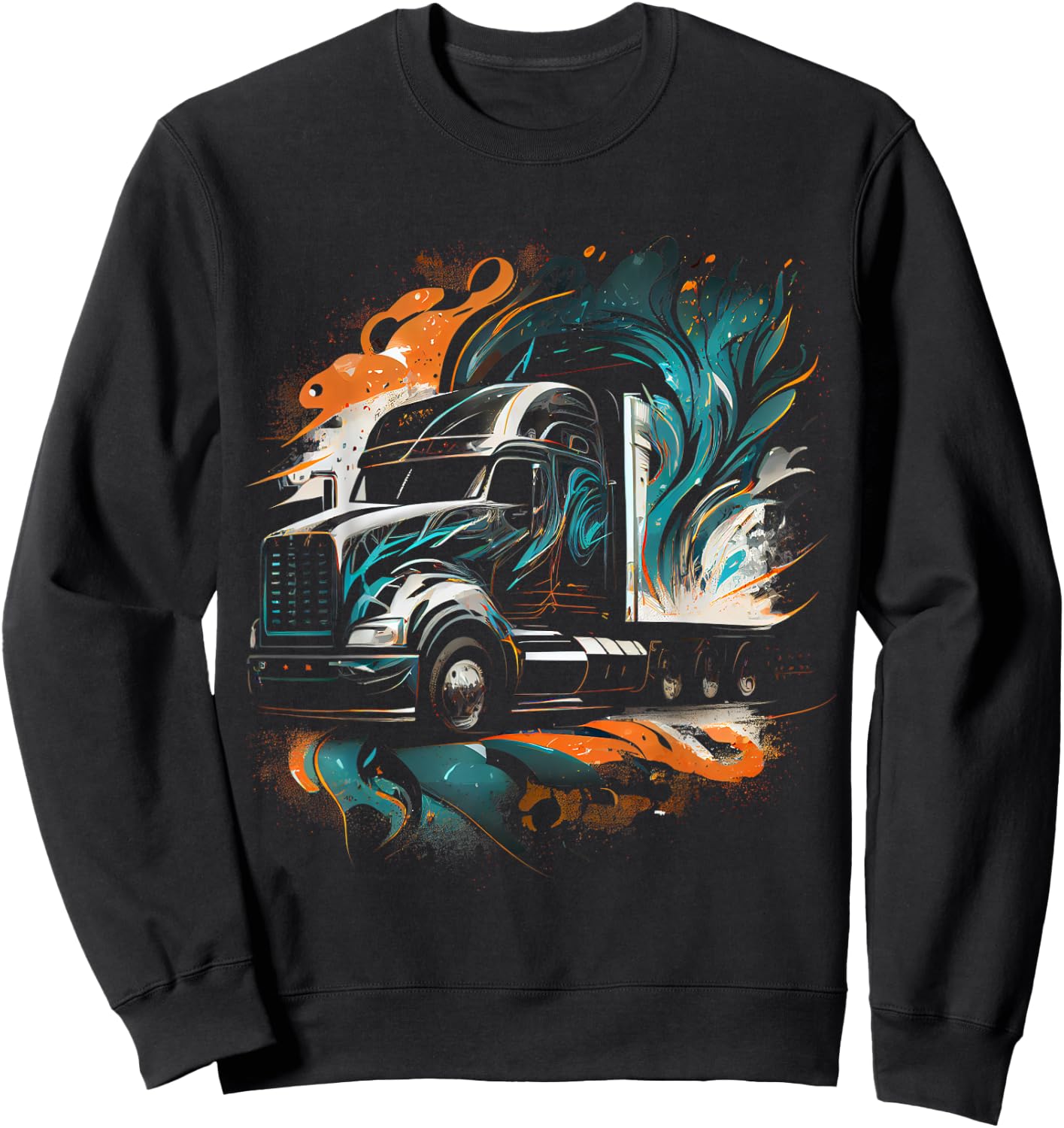 Truck Driver 18 Wheeler Trucker Gift Sweatshirt - Sweatshirt | Black