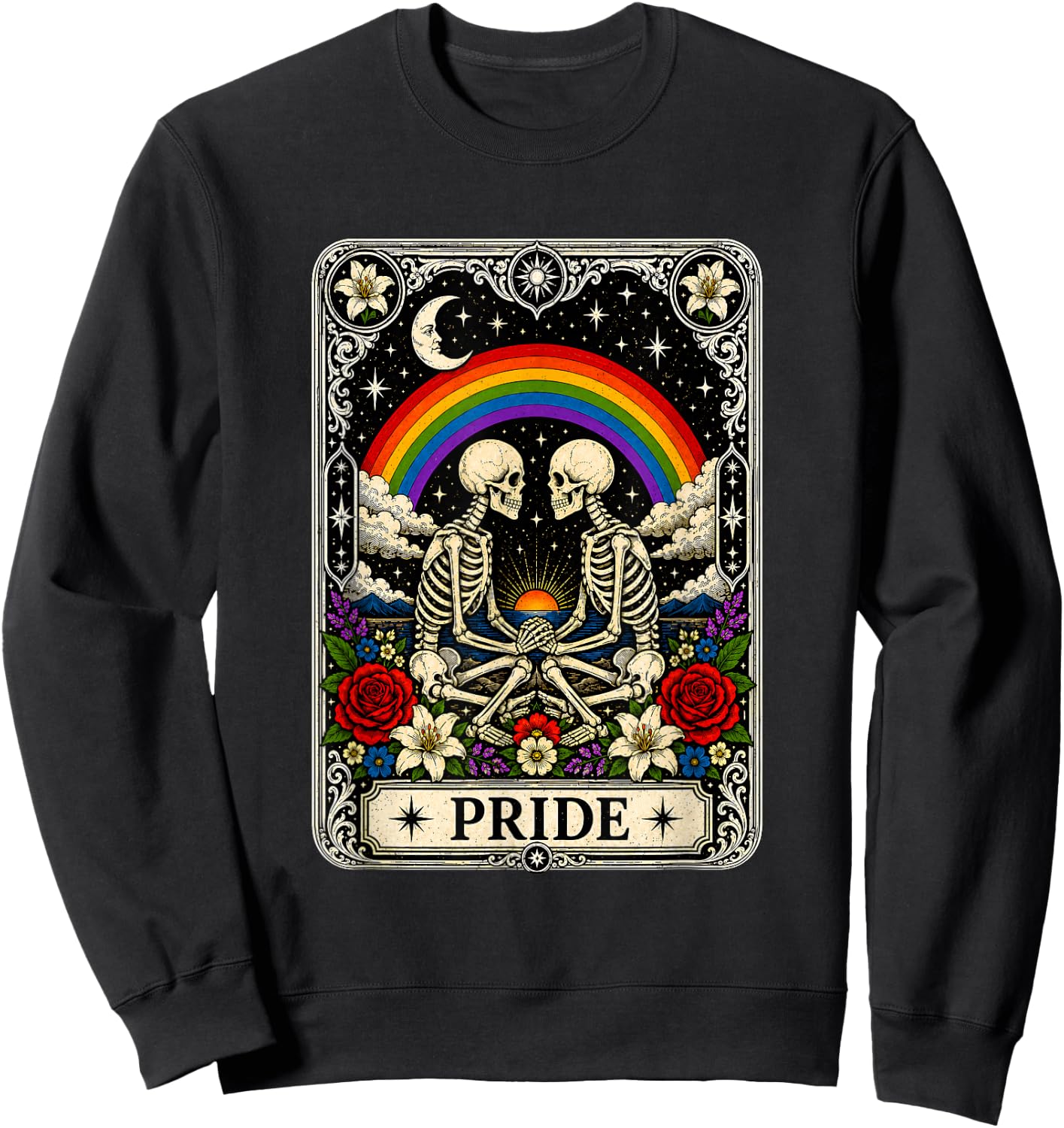 LGBT Tarot Skeleton Gay Pride LGBTQ Equal Rights Transgender Sweatshirt - Sweatshirt | Black