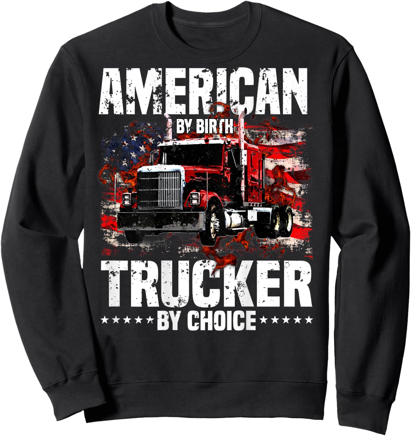 Trucker Gifts Truck Driver Design On Back Of Clothing Sweatshirt - Sweatshirt | Black