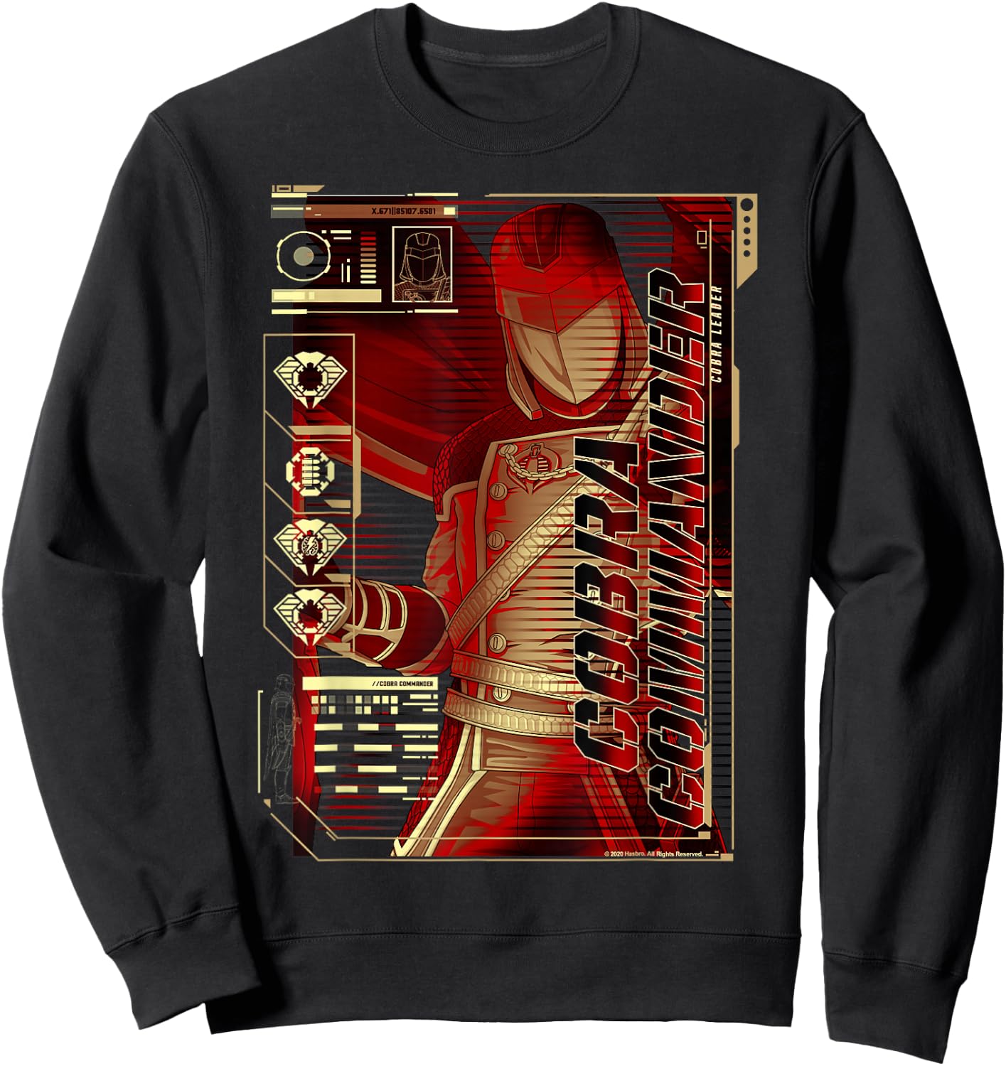 G.I. Joe Cobra Commander Leader Schematic Profile Sweatshirt - Sweatshirt | Black