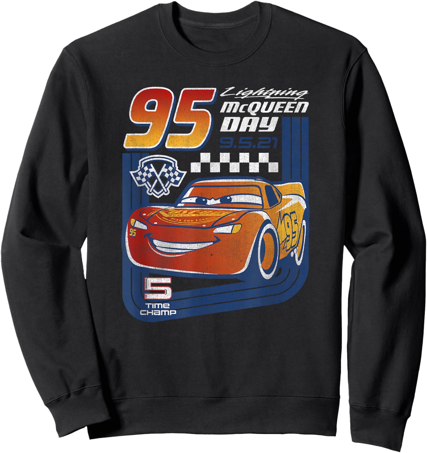 Disney Pixar Cars Lightning McQueen Trading Card Small Sweatshirt - Sweatshirt | Black