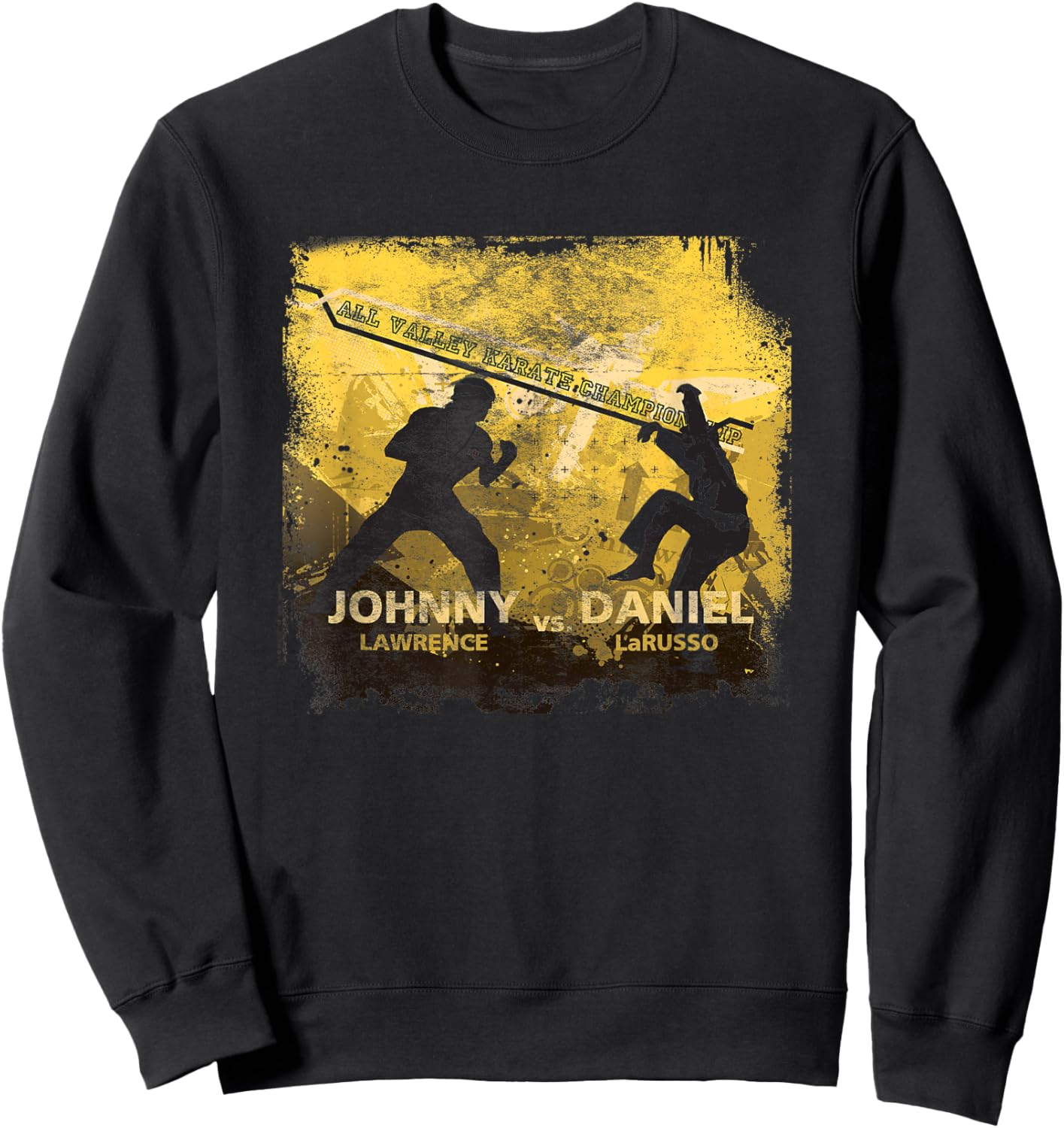 Cobra Kai Johnny vs Daniel All-Valley Karate TV Show Sweatshirt - Sweatshirt | Black