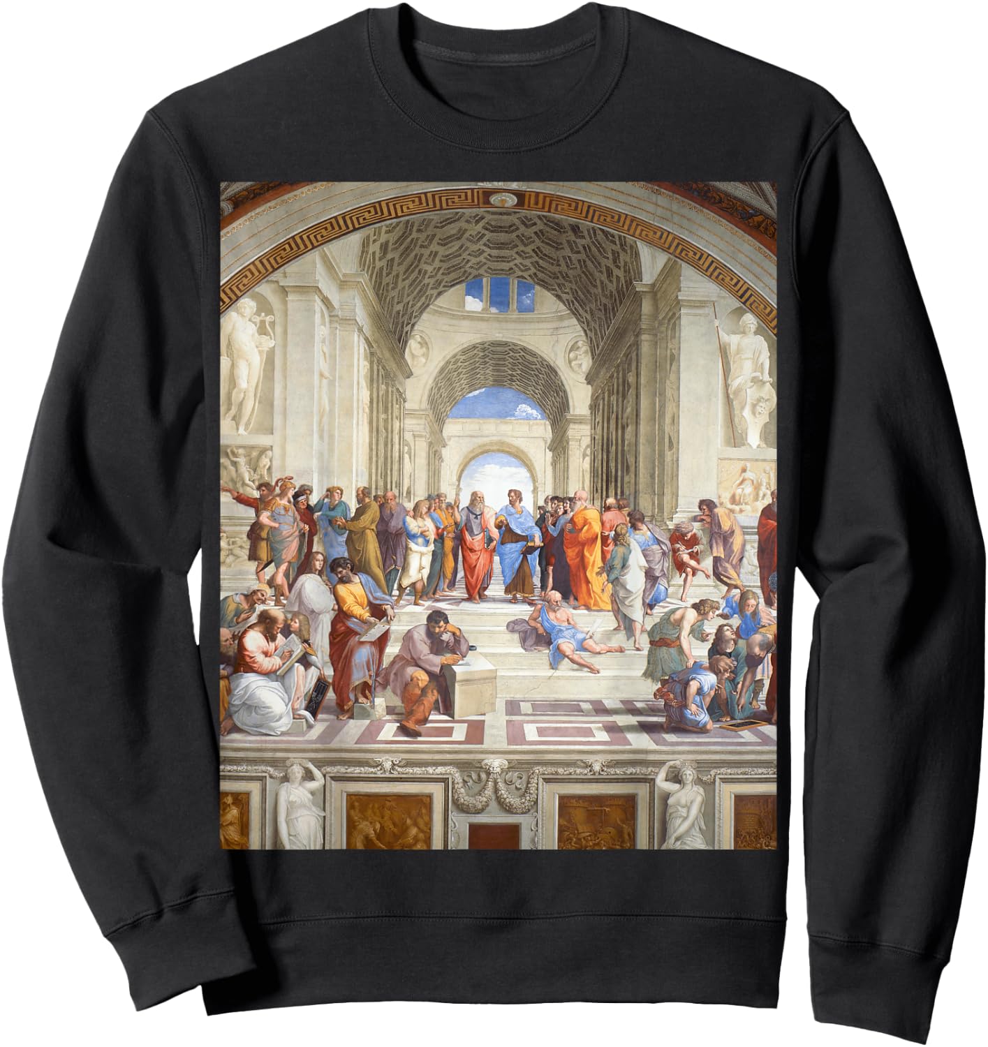 Renaissance Famous Painting The School of Athens Sweatshirt - Sweatshirt | Black