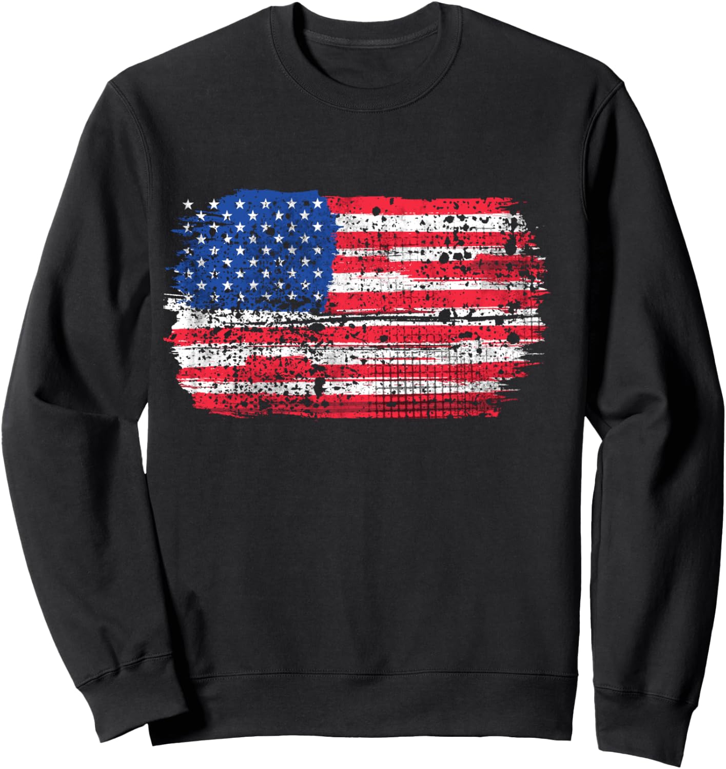 US Flag American Flag USA Flag 4th of July Sweatshirt - Sweatshirt | Black