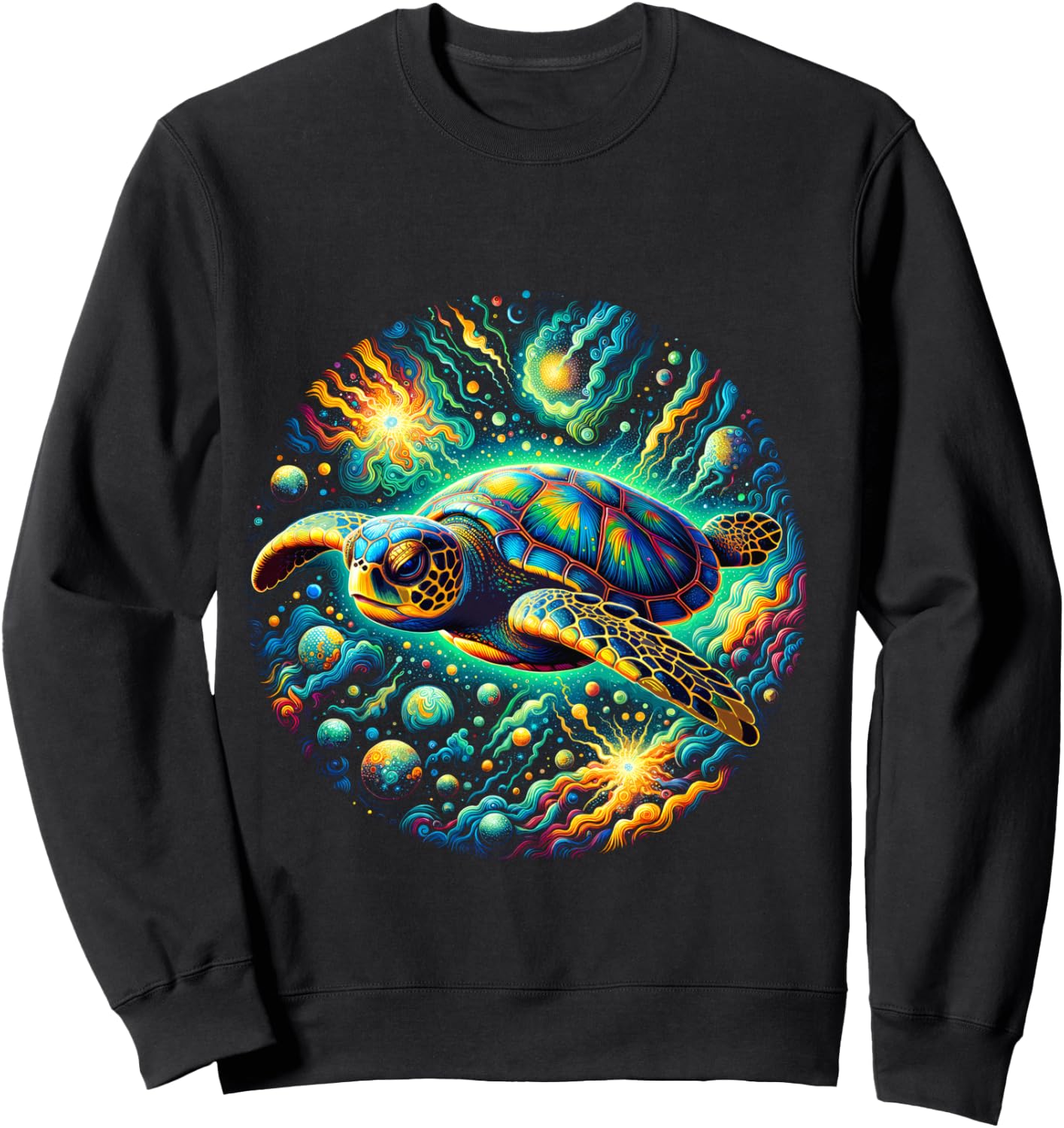Sea Turtle Beach Lover Ocean Animal Graphic Novelty Sweatshirt - Sweatshirt | Black