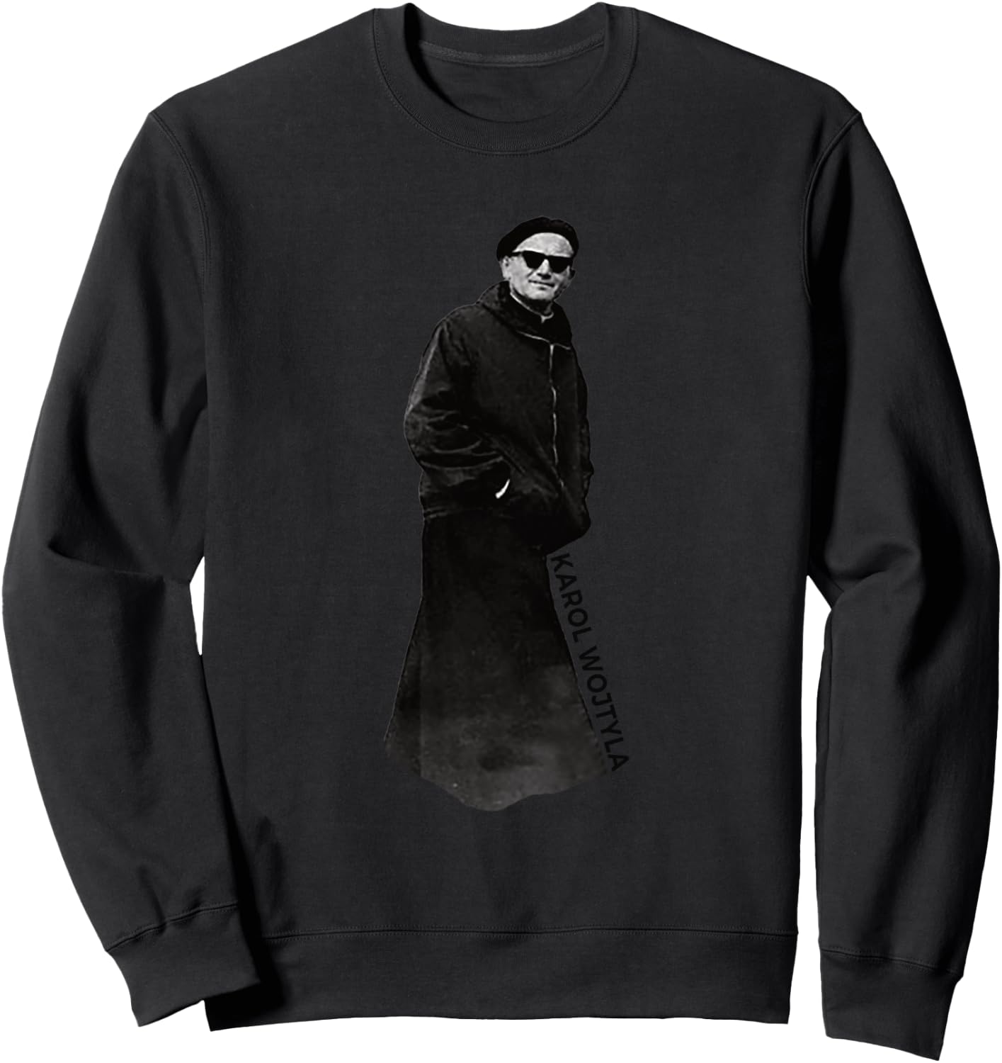 Pope Saint John Paul II with Sunglasses Catholic Sweatshirt - Sweatshirt | Black