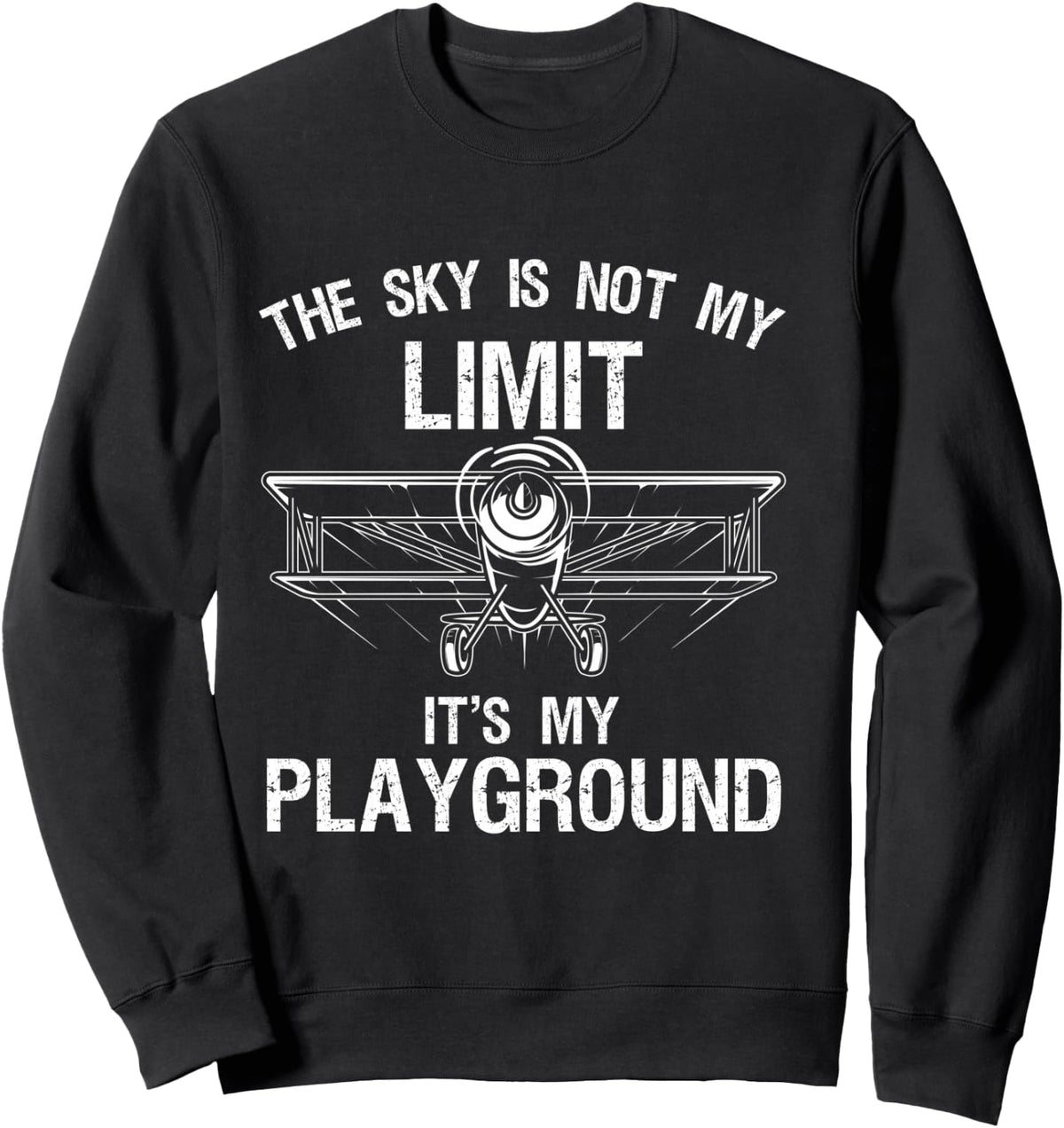 Funny Pilot Art Women Airplane Pilot Aviation Sweatshirt - Sweatshirt | Black