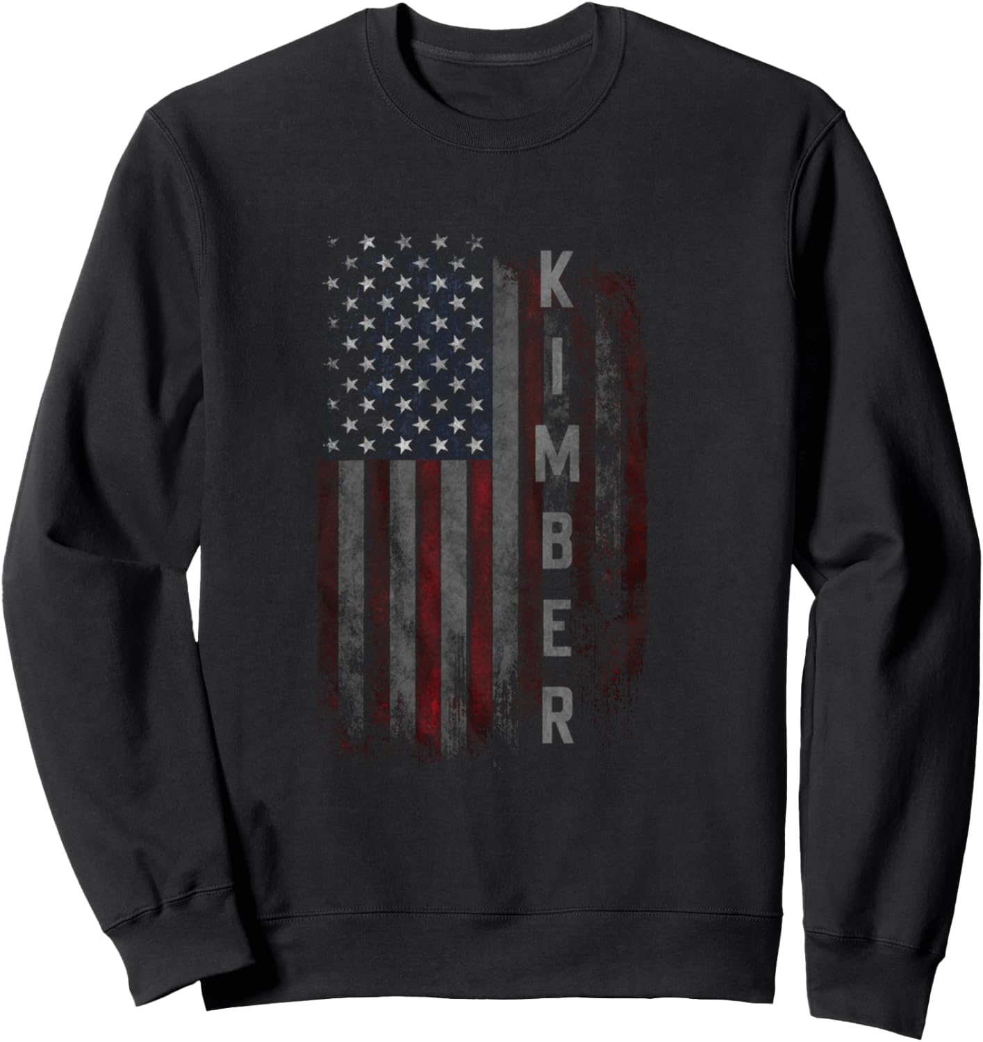 Kimber Family American Flag Gift Sweatshirt - Sweatshirt | Black