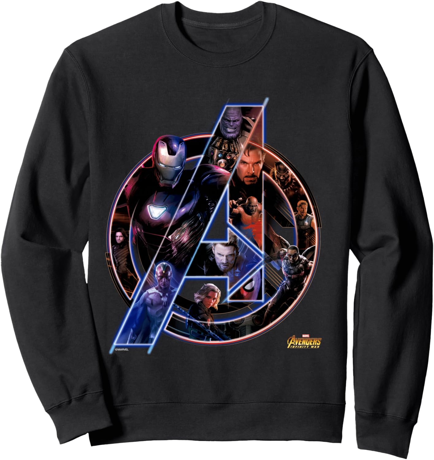 Marvel Avengers Infinity War Neon Team Sweatshirt - Sweatshirt | Black