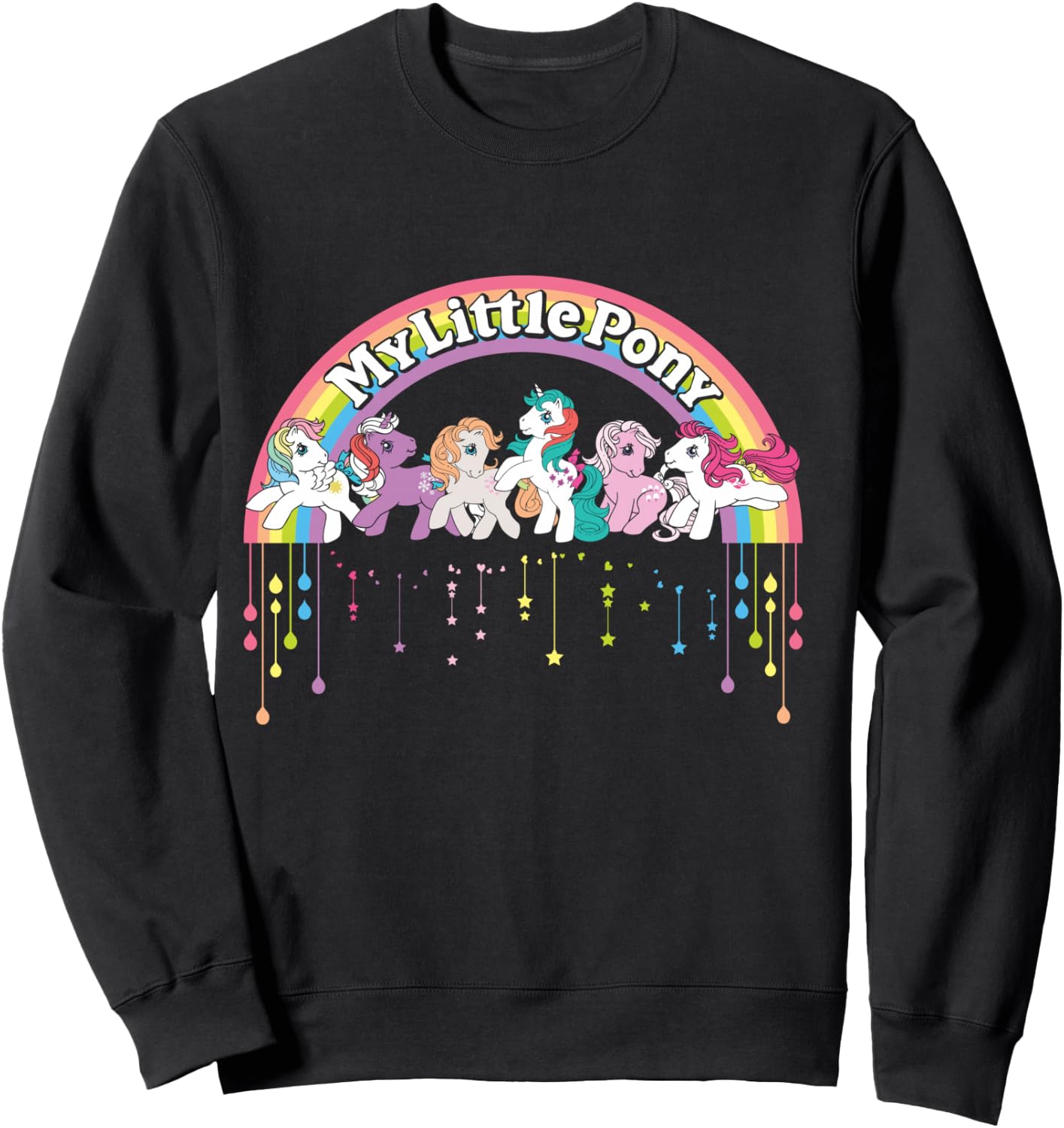 Logo Retro Cartoon Rainbow Dash Fluttershy Rarity Sweatshirt - Sweatshirt | Black