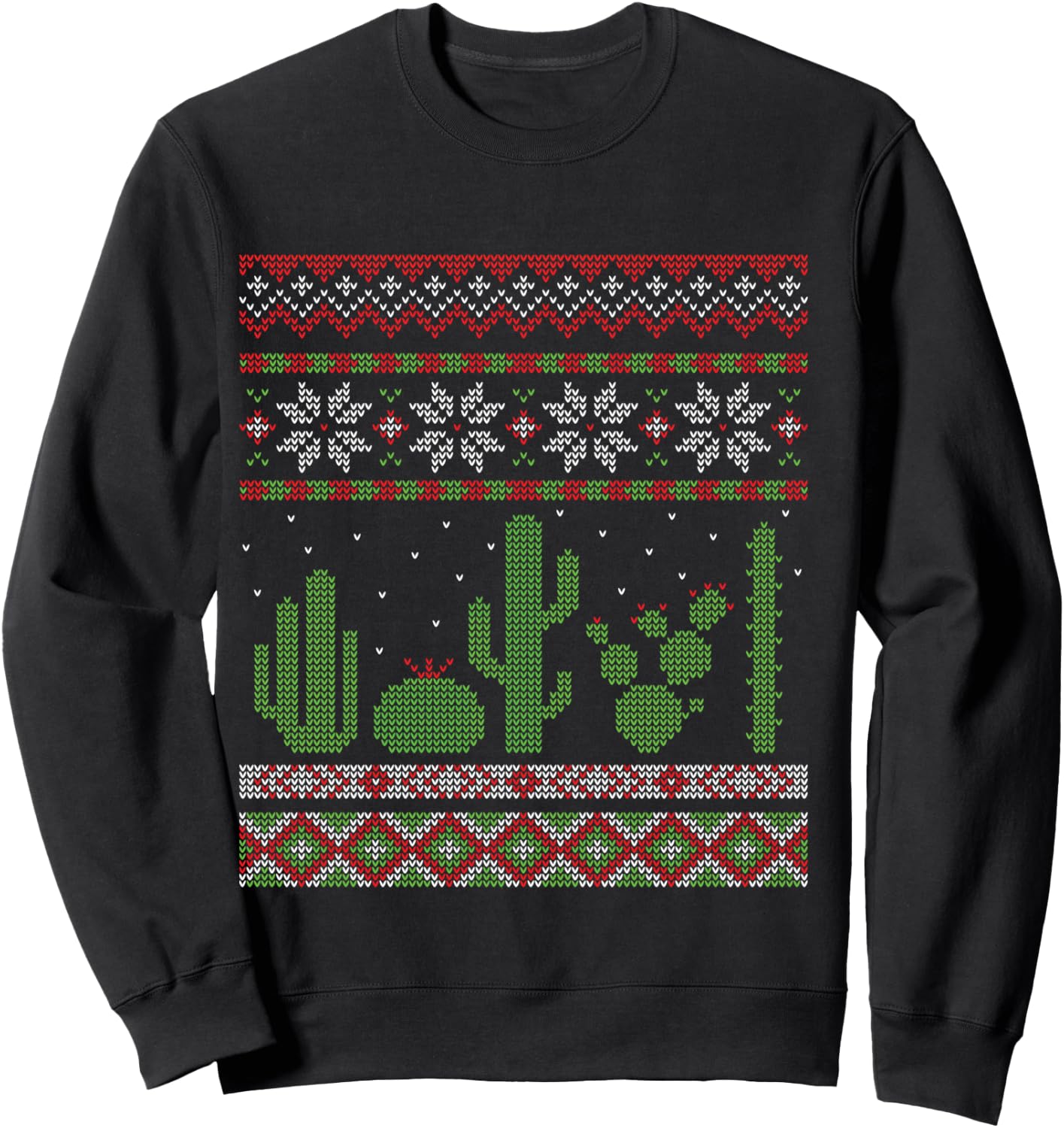 Cactus Ugly Christmas Southwest Cacti Succulent Sweatshirt - Sweatshirt | Black