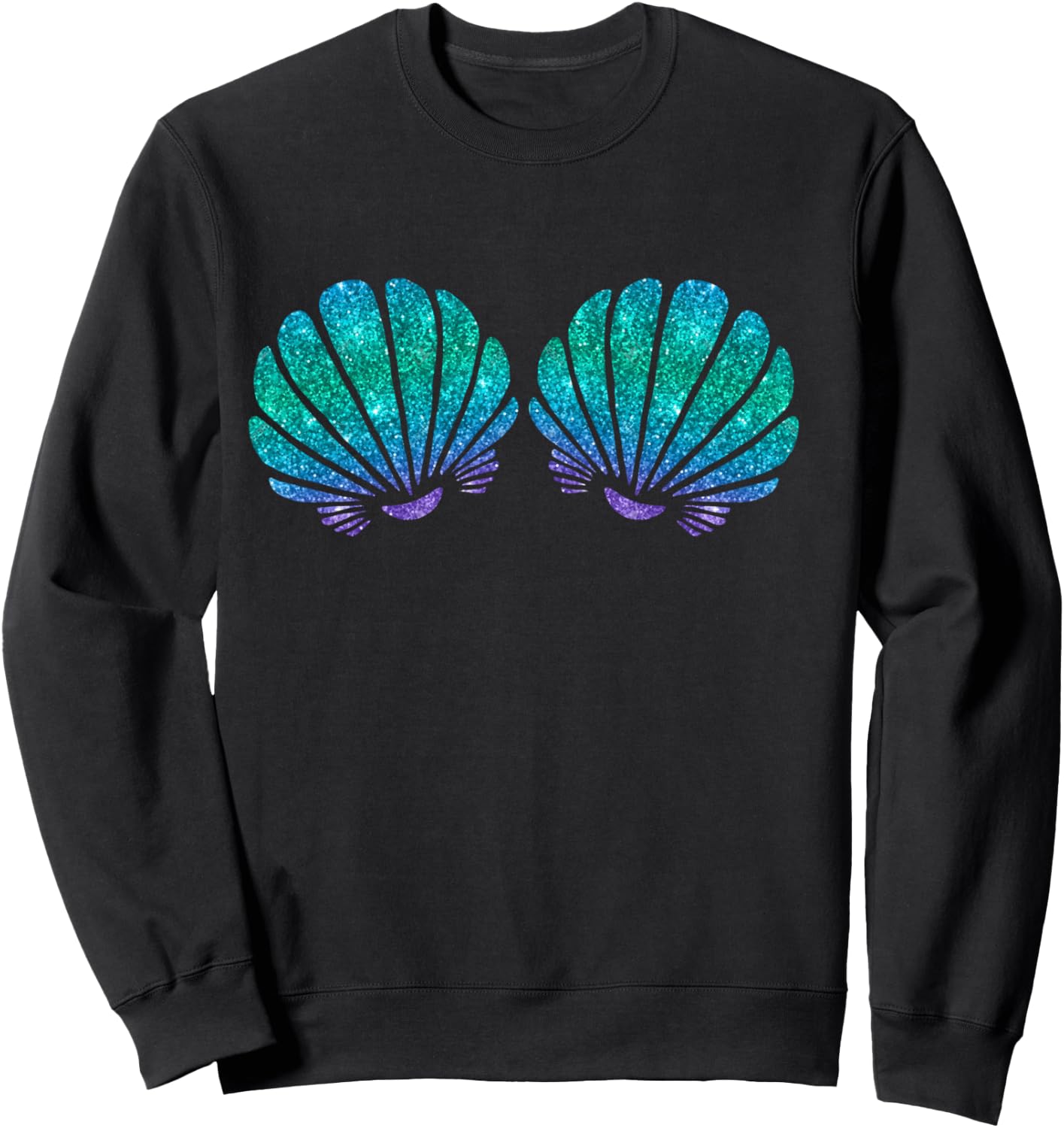 Mermaid Sea Shell Bra Costume Sweatshirt - Sweatshirt | Black