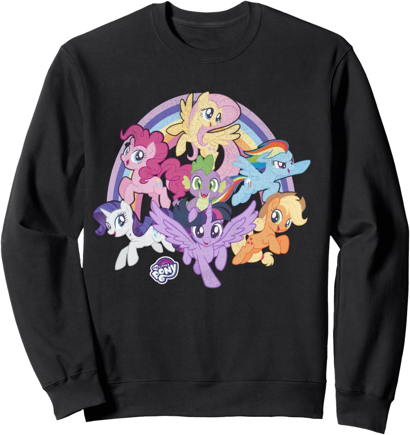 My Little Pony: Friendship Is Magic Rainbow Pony Group Shot Sweatshirt - Sweatshirt | Black