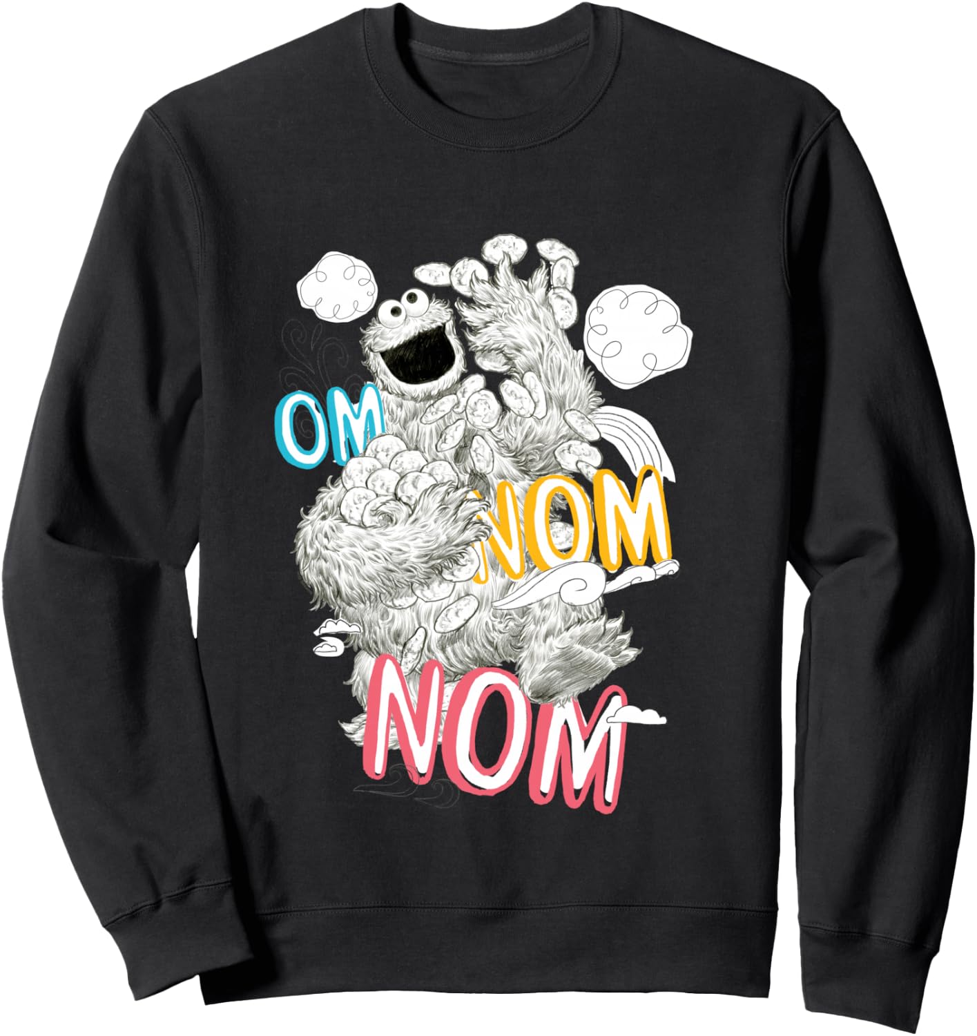 Sesame Street Cookie Monster Om Nom Sweatshirt - Sweatshirt | Black