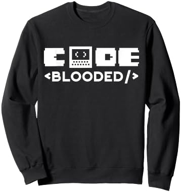 Code-Blooded Sayings Coding Coder Code Programmer Sweatshirt - Sweatshirt | Black