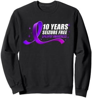 Epilepsy Awareness Ribbon 10 Years Seizure Free Sweatshirt - Sweatshirt | Black
