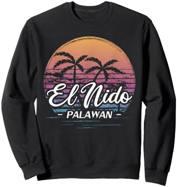 Vintage Philippines Vacation Travel Asia El Nido Palawan Sweatshirt - Sweatshirt | Black