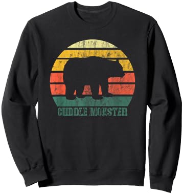 Retro Cuddle Monster Bear Fun Novelty Sweatshirt - Sweatshirt | Black