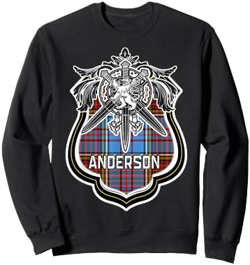 Anderson Scottish Clan Family Tartan Lion Sword Name Sweatshirt - Sweatshirt | Black