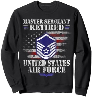 Master Sergeant Retired Air Force Military Veterans Day Sweatshirt - Sweatshirt | Black