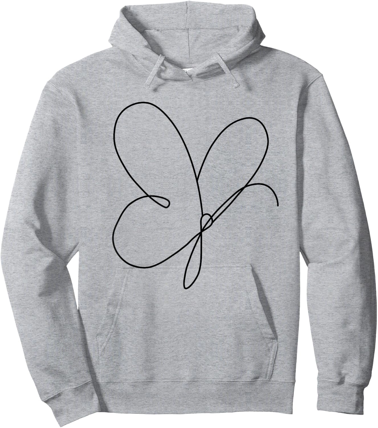 Butterfly Line Art Abstract Minimalist Butterfly Lover Hoodie - Hoodie | Ash