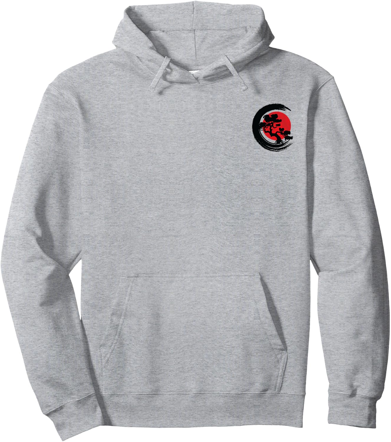 Minimalist Japanese Aesthetic Pocket Bonsai Hoodie - Hoodie | Ash