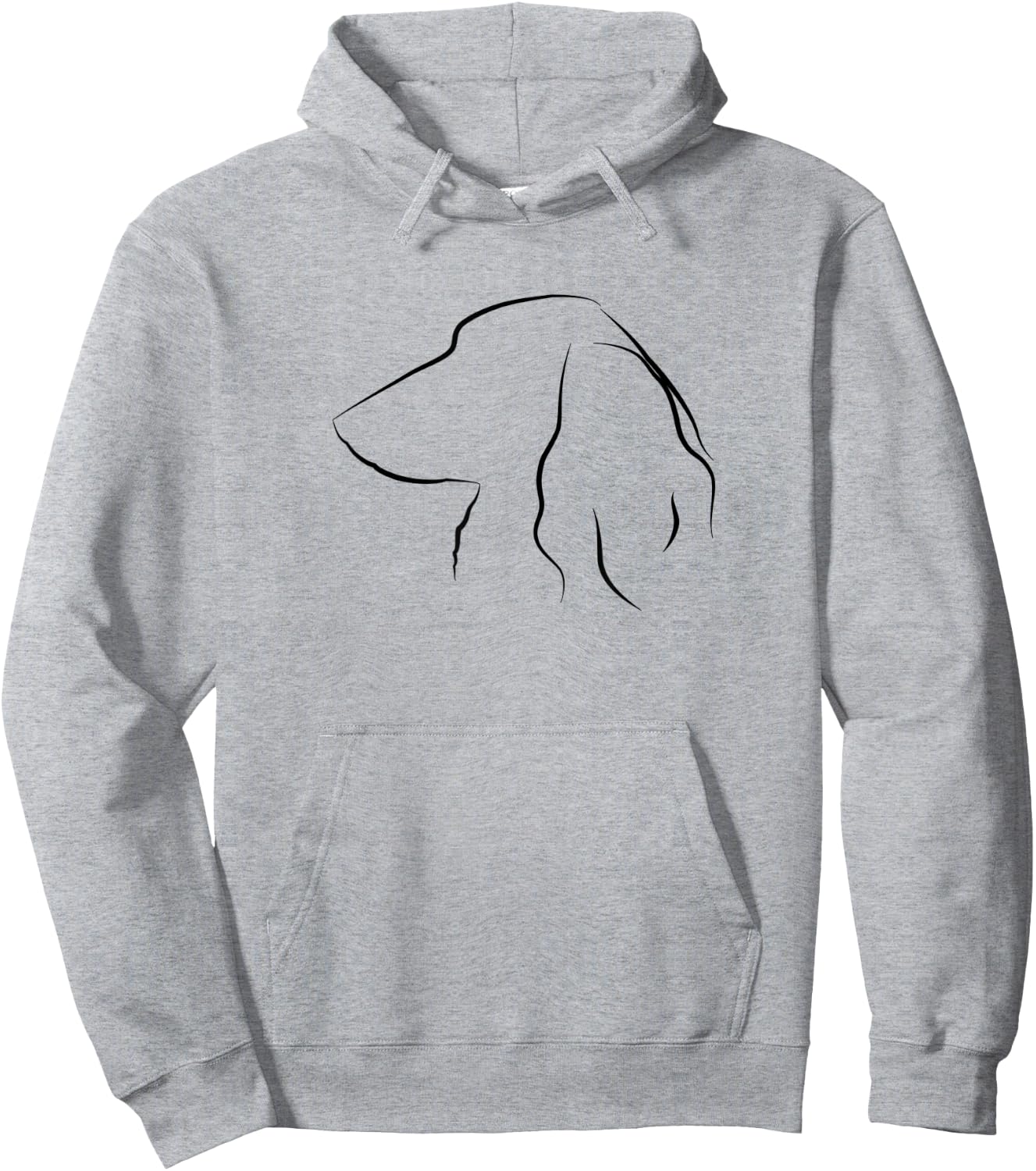 Long Haired Dachshund Line Art Black Sausage Dog Gift Daxie Hoodie - Hoodie | Ash
