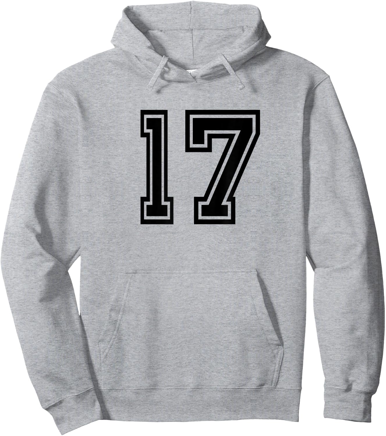Number #17 Sports Jersey Birthday Age Favorite Lucky Number Hoodie - Hoodie | Ash